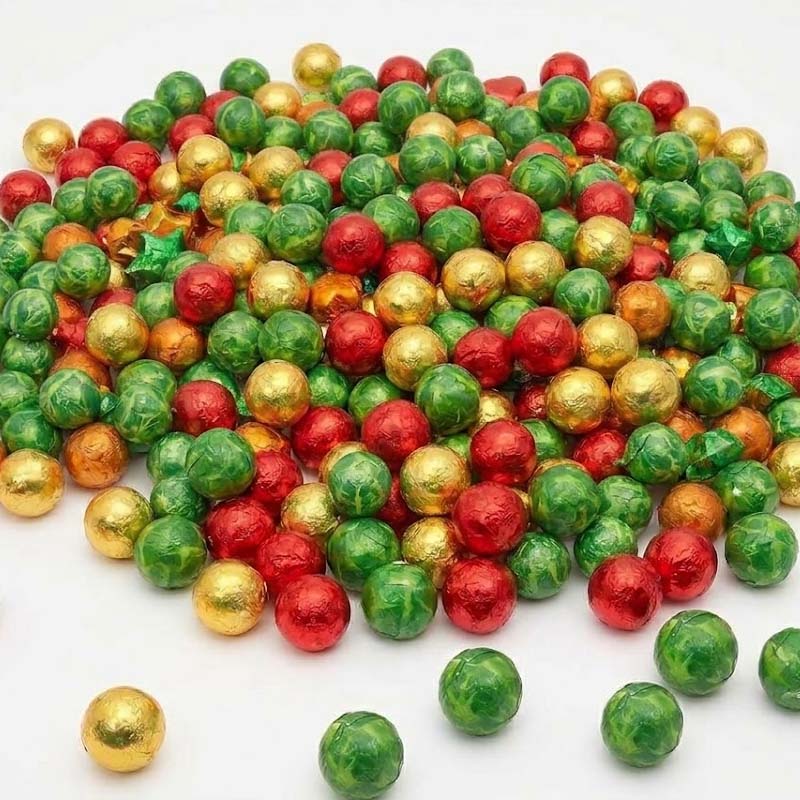 Red, Gold & Sprouts Christmas Chocolate Balls (1kg–5kg) – Festive Treats