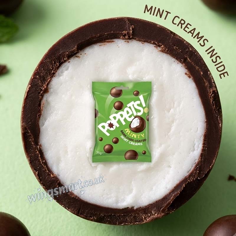 Poppets Mint Chocolate Treats 71g (Box of 10 Packs)