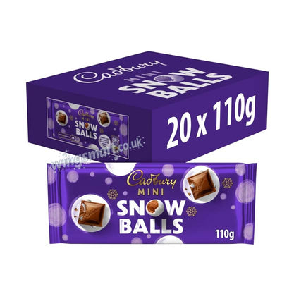 Cadbury Dairy Milk Mini Snowballs Chocolate Bar 110g (10 or 20 Packs)