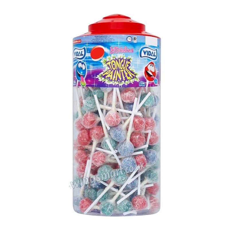 Vidal 150 Lotta Lollies Tongue Painter | Fruity Tongue Colouring Lollipops Bulk Pack