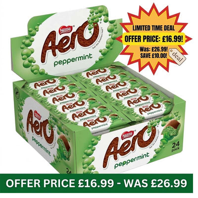 Aero Bubbly Peppermint Mint Chocolate Bar 36g (Pack of 24) Fullbox Offer Price