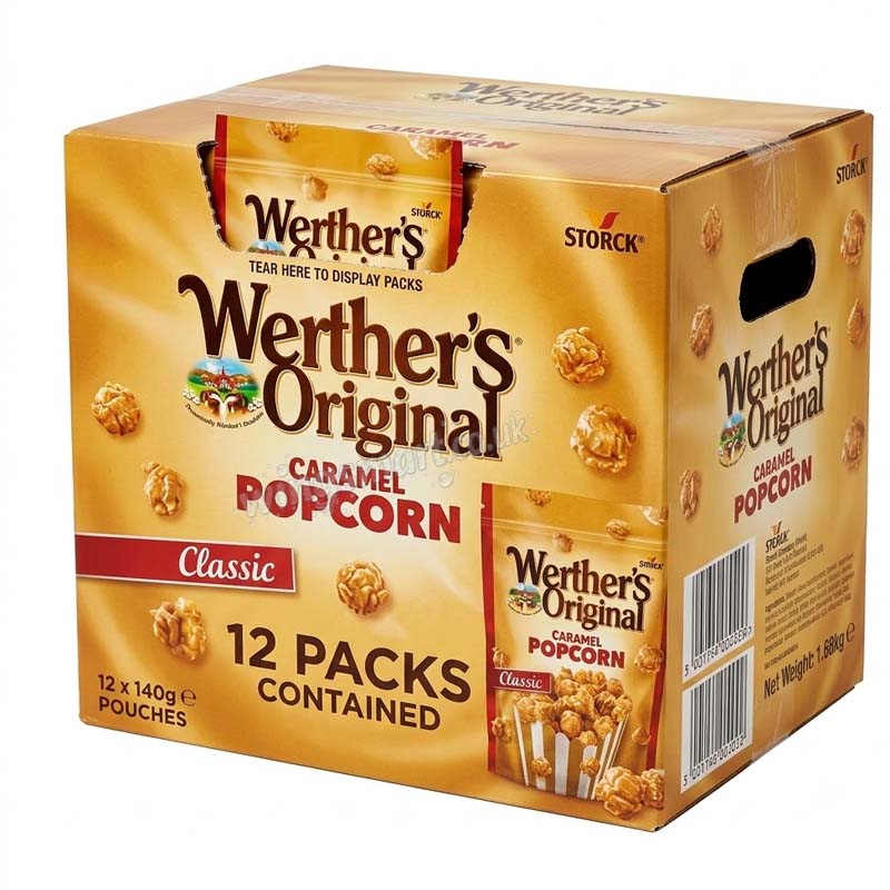 Werthers Original Caramel Popcorn 140g (6 or 12 Packs)