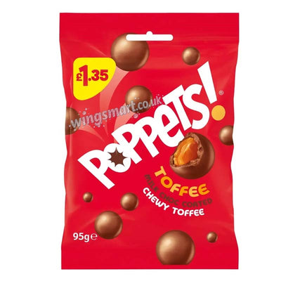 Poppets Toffee Chocolate Treats 95g (Box of 10 Packs)