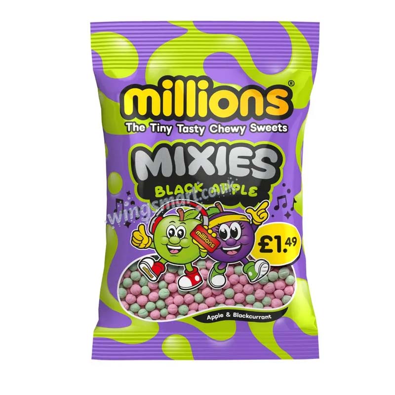 Millions Mixies Black Apple Bag 100g PMP (Pack of 12)
