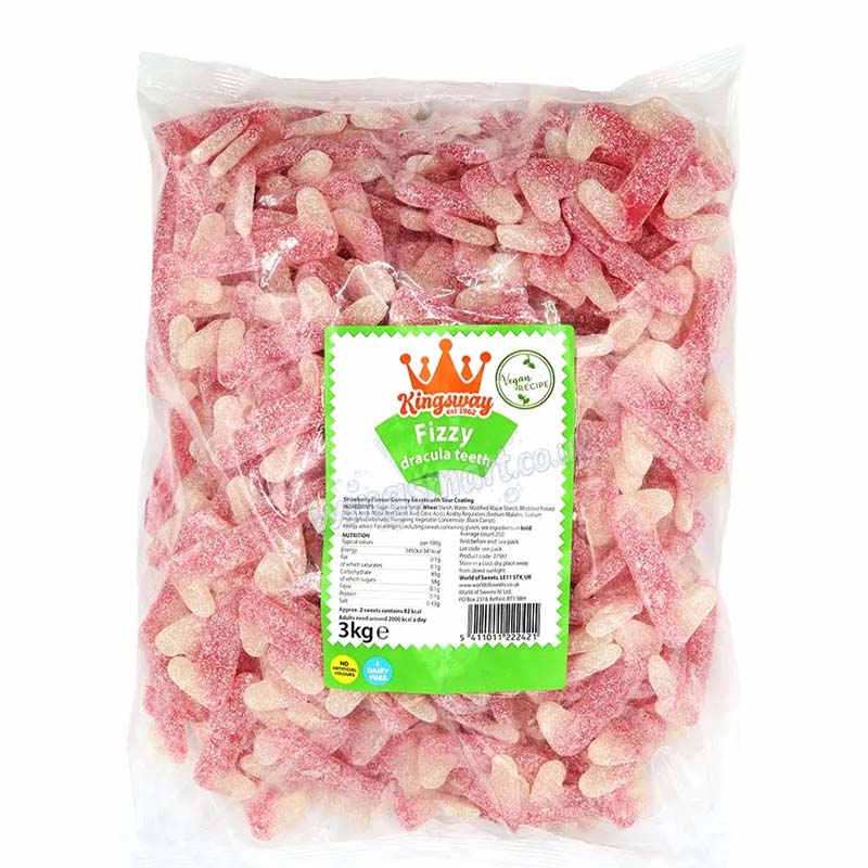Kingsway Vegan Fizzy Dracula Teeth 1Kg - 5Kg