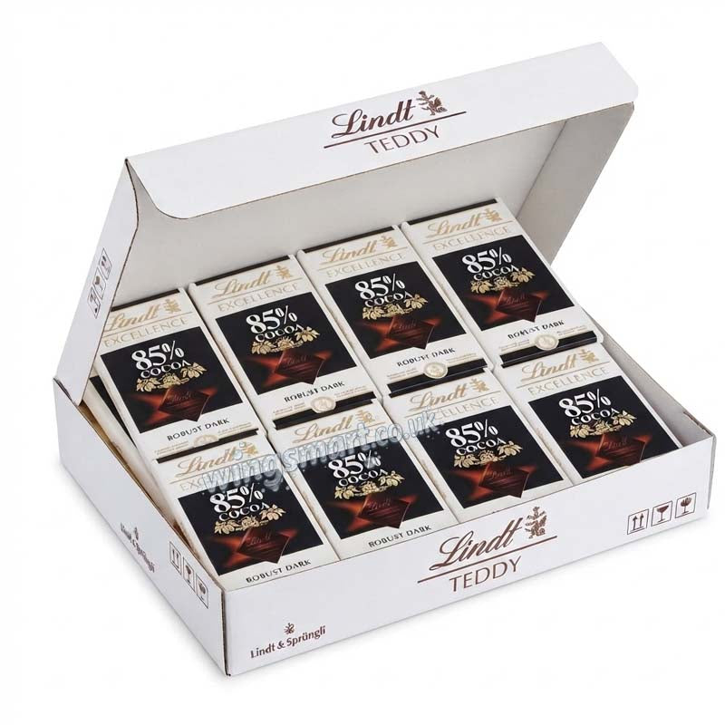 Lindt Excellence Dark 85% Cocoa Chocolate Bar 100g (04 or 08 Bars)