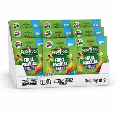 Rowntree's Lollies Fruit Pastilles Sweets Sharing Bag 130g (Pack of 9)
