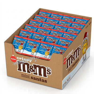 M&M's Christmas Mini Santa Chocolate Bag 55g (12 Or 24 Packs)