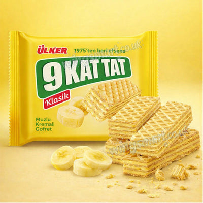 Ulker 9 Kat Tat Wafer Orange & Banana 39g x 24 Multipack Crispy Layered Wafers