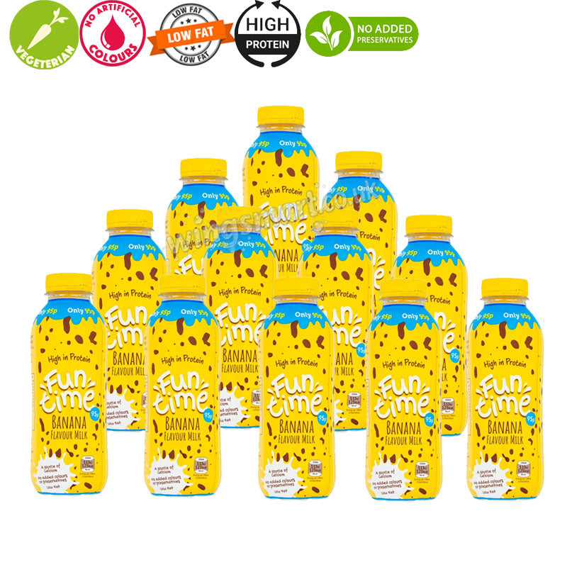 Funtime Banana Flavour Milk PMP 500ml x 12 Bottles High Protein Milk Drink