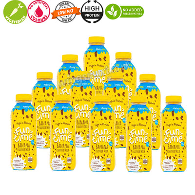 Funtime Banana Flavour Milk PMP 500ml x 12 Bottles High Protein Milk Drink
