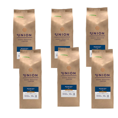 Union Hand Roasted Coffee Lighthouse Blend Medium Roast 1kg x 6 Coffee Beans Packs