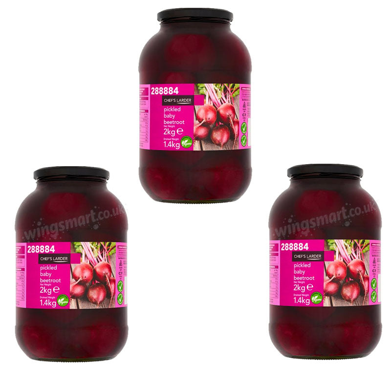 Chef's Larder Pickled Baby Beetroot 2kg Jar  in Acetic Acid and Spirit Vinegar