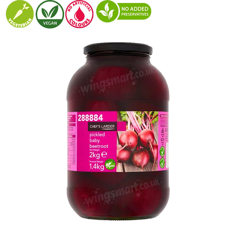 Chef's Larder Pickled Baby Beetroot 2kg Jar  in Acetic Acid and Spirit Vinegar