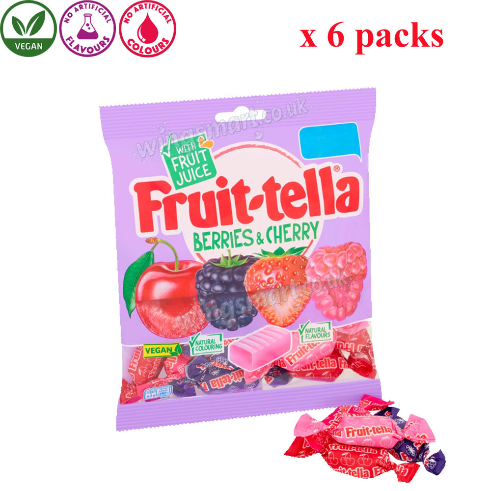 Fruit-tella Assorted Chewy Sweets 135g – Duo Stix, Juicy Chews, Berries & Cherry, Simply Strawberry