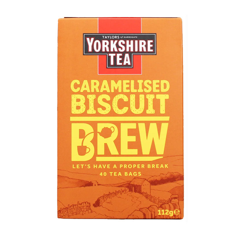 Yorkshire Tea Caramelised Biscuit Brew Box with 40 Tea packs | Biscuit Flavoured Black Tea Packs