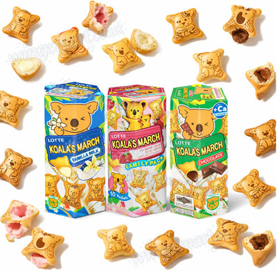 Lotte Koala’s March Biscuits 37g Chocolate Vanilla Strawberry (Box of 6)