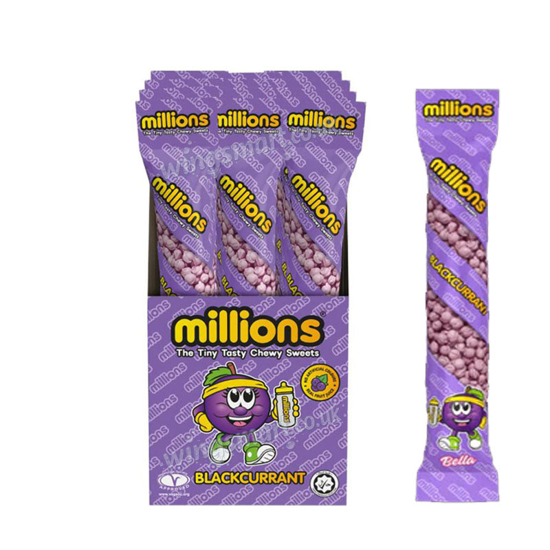 Millions Tubes 12 Pack Assorted Flavours 55g Chewy Sweets Candy Multipack