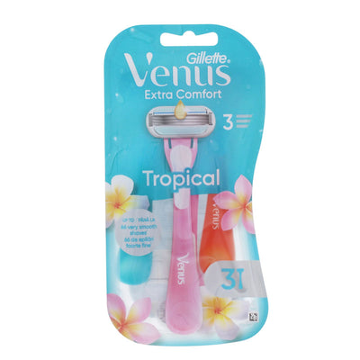 Gillette Venus Tropical Disposable Razors 3 Cartridge Heads Women's Razors for Smooth Shaving