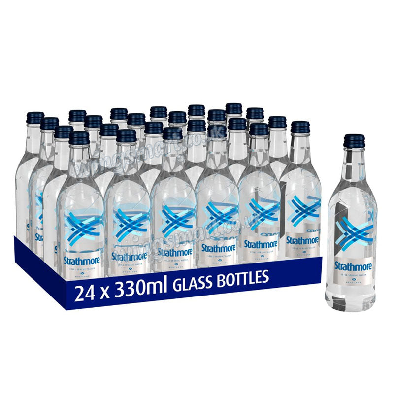 Strathmore Still Spring Water 330ml x 24 Glass Bottles