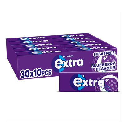 Extra Blueberry Flavour Sugarfree Chewing Gum 10 Pieces (Box Of 30)