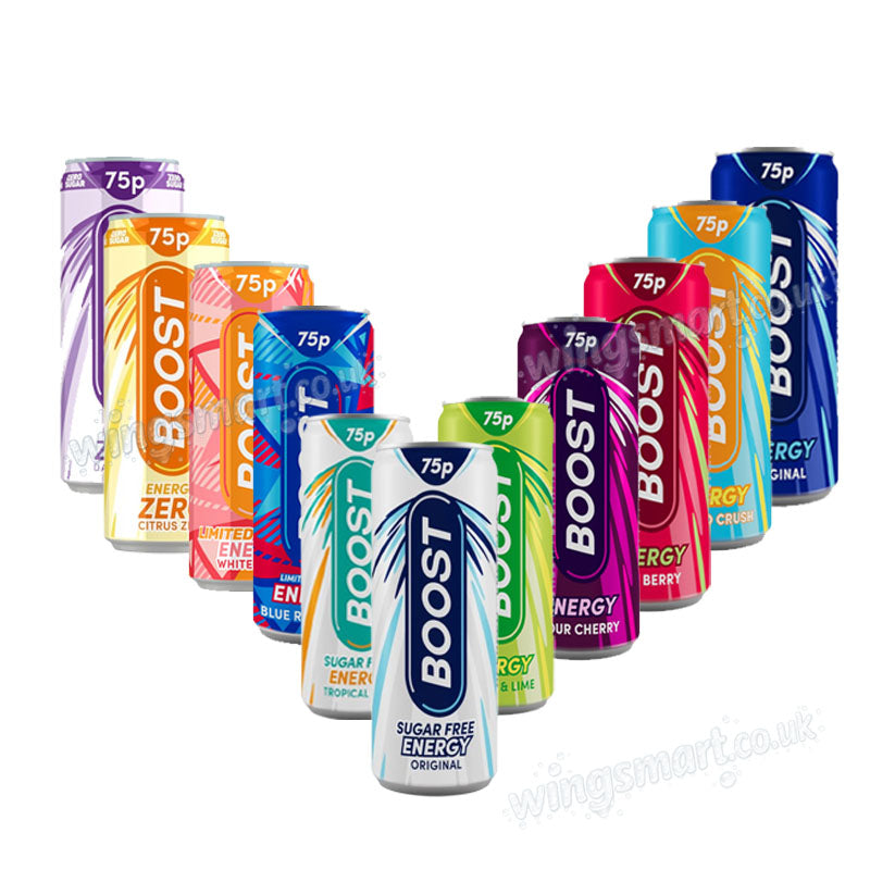 Boost 250ml Energy Drinks Mixed Case PMP – Regular & Sugar Free Options