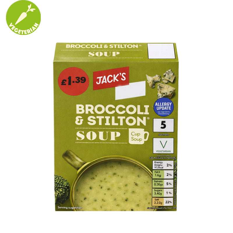 Jack's Broccoli & Stilton Cup Soup 24g x 5 Sachets (Box of 7 Creamy Soup)