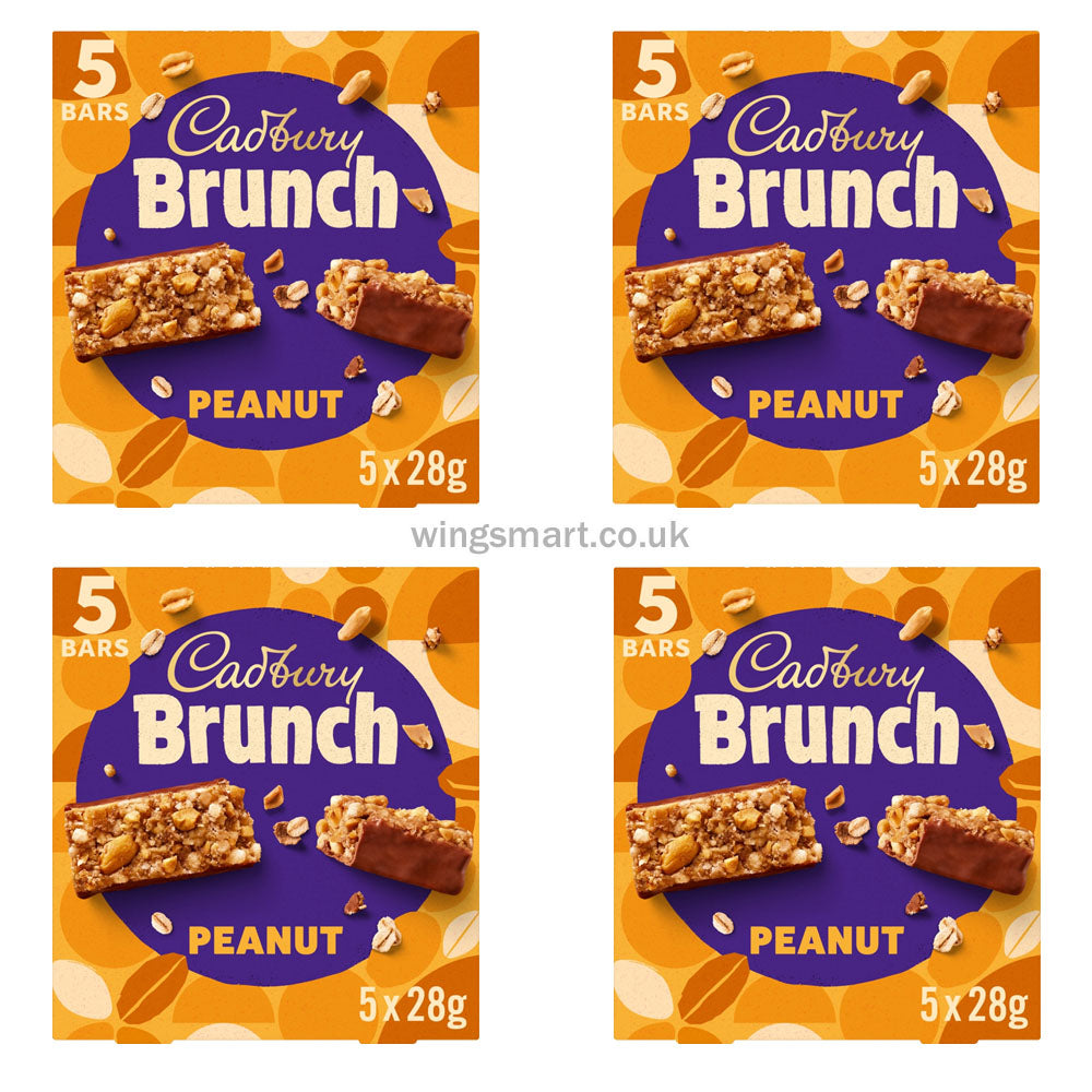 Cadbury Brunch Bar Peanut Cereal Bars – 5 Pack (140g)