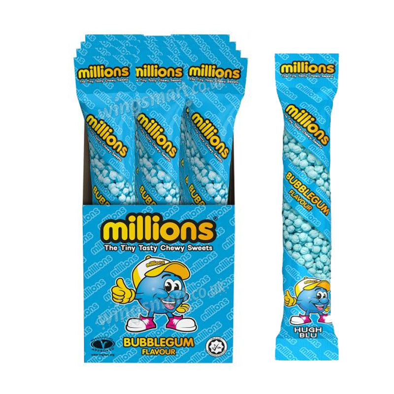 Millions Tubes 12 Pack Assorted Flavours 55g Chewy Sweets Candy Multipack