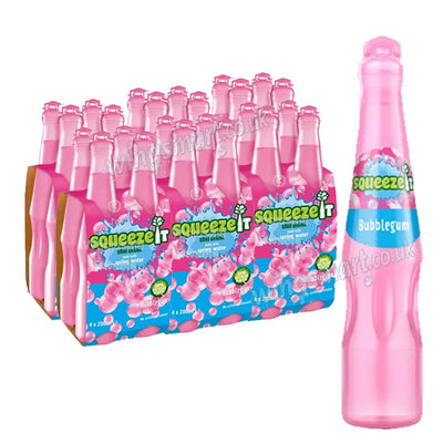 SqueezeIt Bubblegum Drink 24 x 200ml Kids Flavoured Soft Drink Bottles