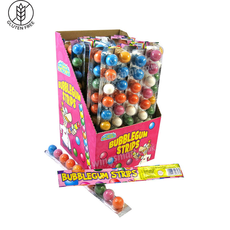 Crazy Candy Factory Bubblegum Strips 30g (Box of 40 Strips)