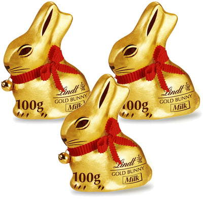 Lindt Gold Bunny Easter Milk Chocolate 100g (Pack of 3)