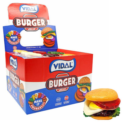 Vidal Burger Jelly Candy – 11 Packs of 6(11g) Mini Burgers