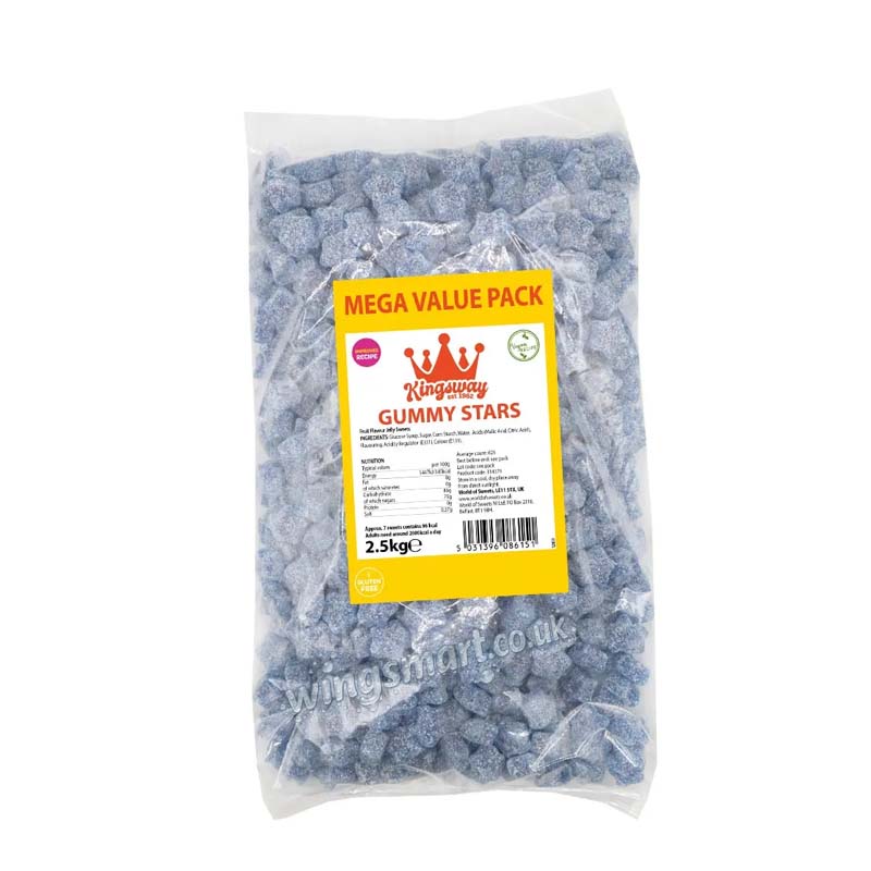 Kingsway Vegan Mega Value Gummy Stars (1kg - 5kg) Christmas Treat