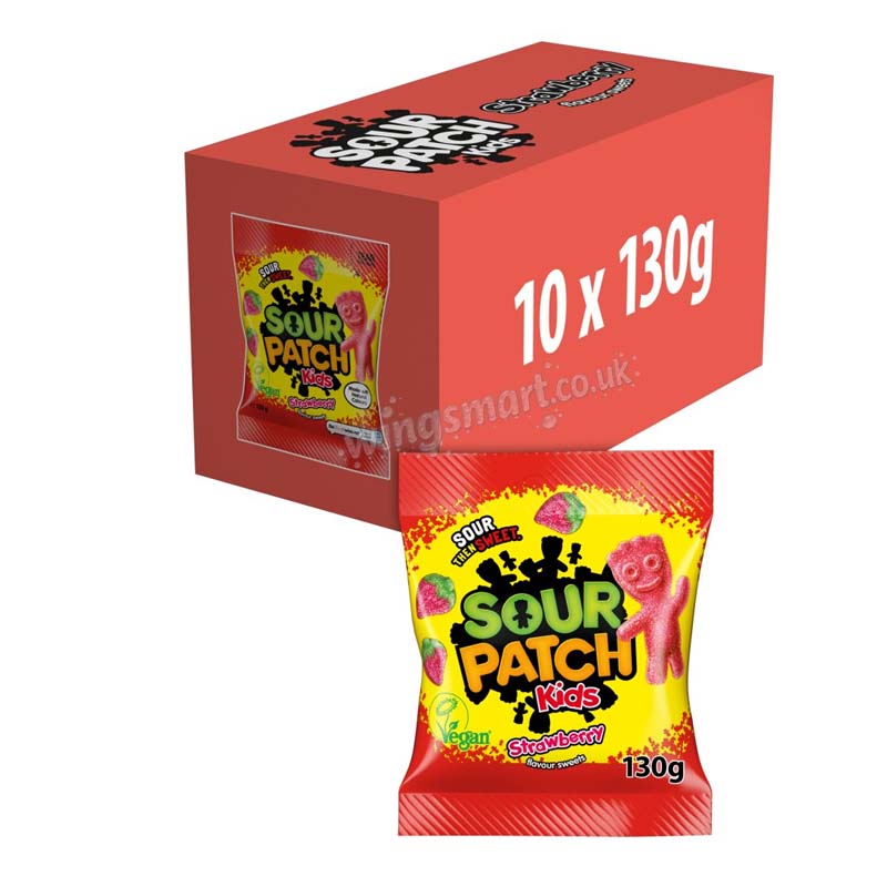 Sour Patch Kids Strawberry Flavour Sweets 130g (Box of 10)