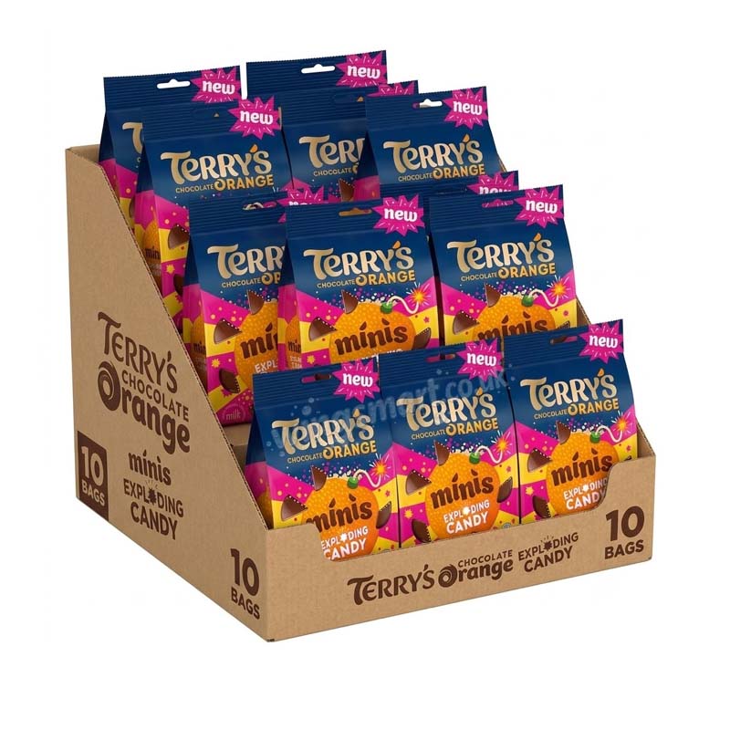 Terry's Chocolate Orange Exploding Minis Pouch 105g (Pack of 10) Fullbox