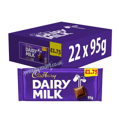 Cadbury Dairy Milk Chocolate Bar 95g PMP (Box of 22)