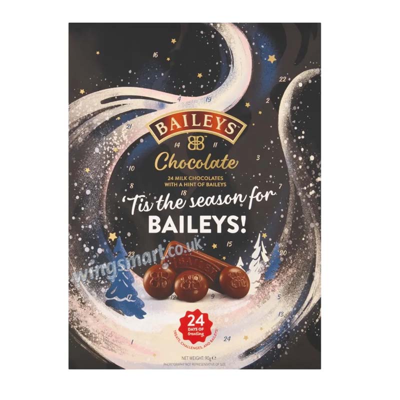 Baileys 24 Milk Chocolates with a Hint of Baileys Advent Calendar 90g (4 & 8 Boxes)