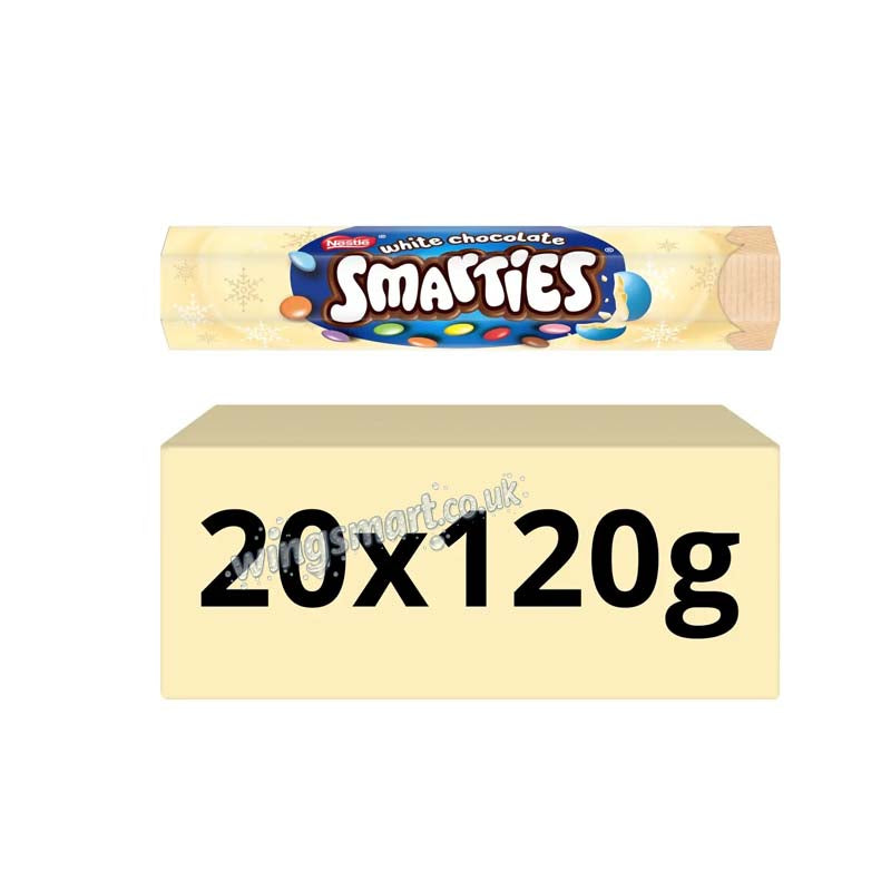 Smarties White Chocolate Giant Tube 120g (10 or 20 Tubes)