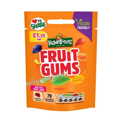 Rowntree's Fruit Gums Sweets Sharing Bag 120g PMP (Pack of 10)