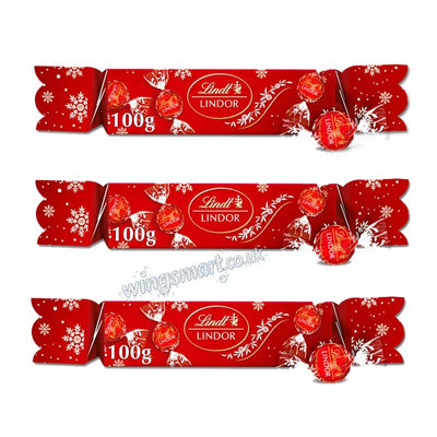 Lindt Lindor Milk Chocolate Christmas Cracker 100g (Pack of 3)