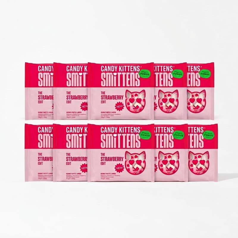 Candy Kittens Smittens Strawberry Edit Gourmet Sweets 130g (10 or 20 Packs)
