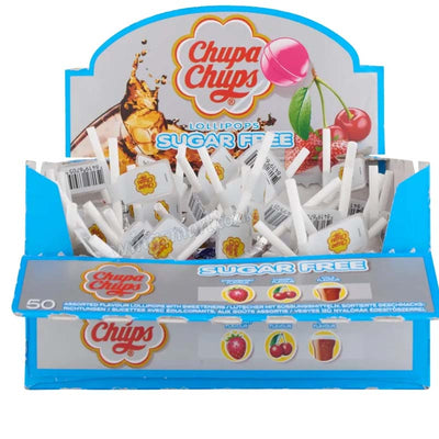 Chupa Chups Sugar Free Assorted Flavour Lollipops 11g (Pack of 50) Fullbox