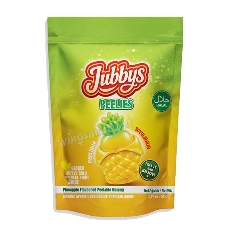 Jubby Peelable Pineapple Halal Candy 12 x 55g Fruity Sweet Treats