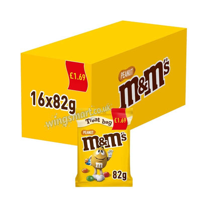 M&M's Milk Chocolate Peanut £1.69 PMP Bag 82g (Box of 16) Fullbox