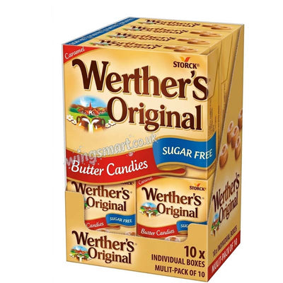 Werther's Original Sugar Free Caramel Butter Candies Box 42g (Box of 10) Fullbox