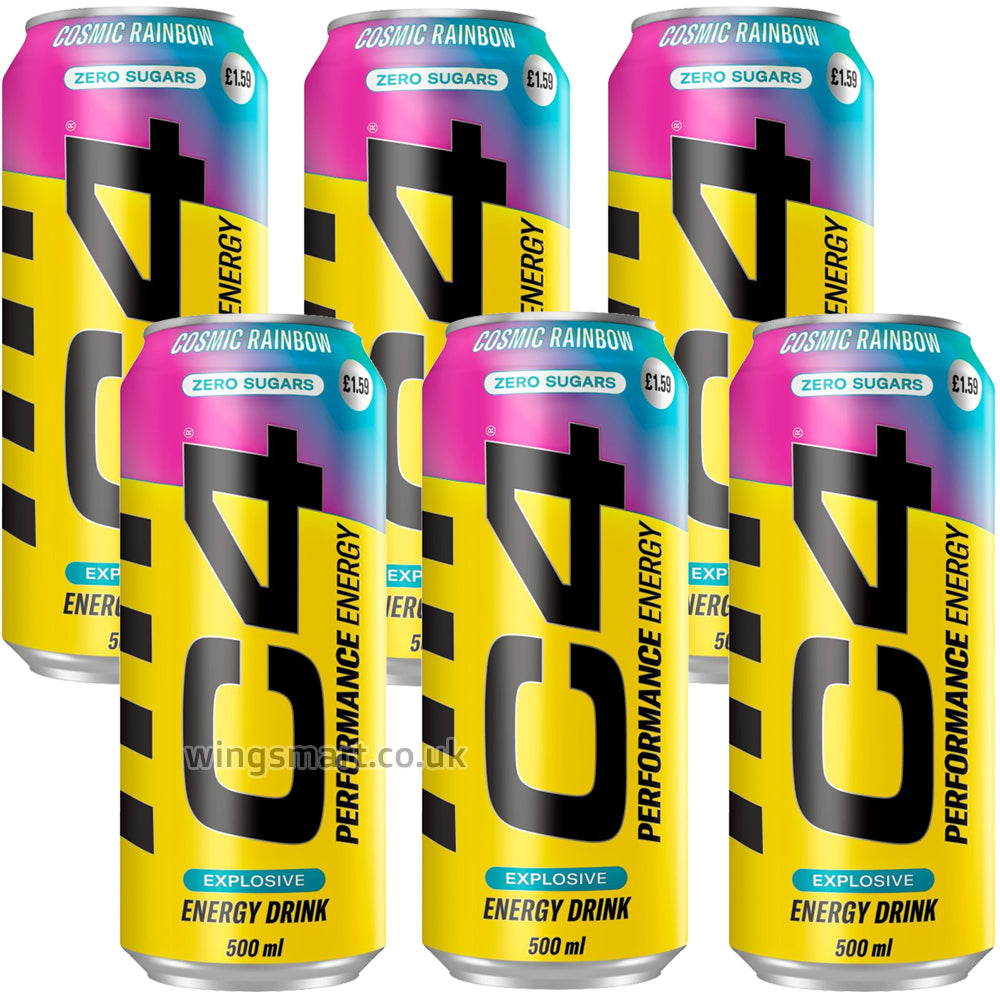 C4 Performance Cosmic Rainbow Energy Drink 500ml (Pack of 6)