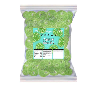 Candycrave Vegan Fizzy Apple Skulls 1Kg - 5Kg