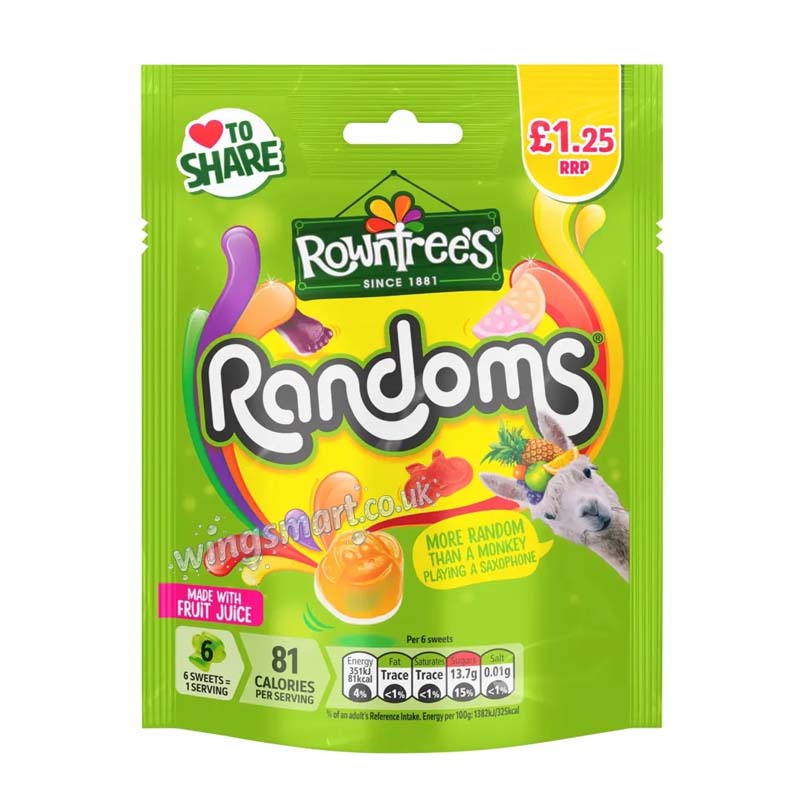Rowntree's Randoms Sweets Sharing Bag 120g (Pack of 10)