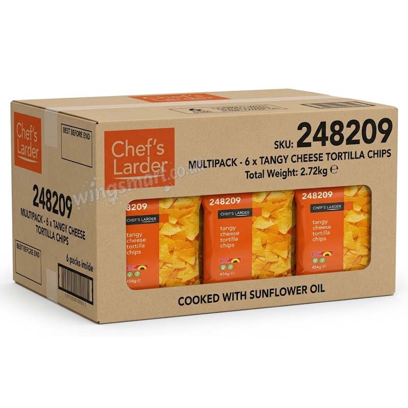 Chef's Larder Tangy Cheese Tortilla Chips 454g (Pack of 6)